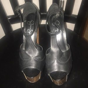 Black platform heels